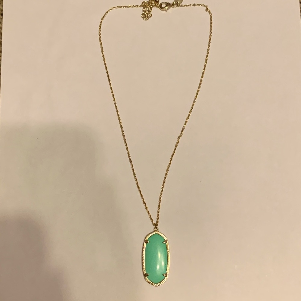 Kendra Scott Elise Necklace Emerald and Gold